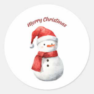 Cute Watercolor Snowman Christmas Envelope Seal