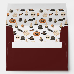 Cute Watercolor Spooky Halloween Pattern Envelope