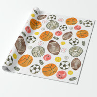 Cute Watercolor Sports Ball Kids Children Birthday