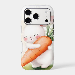 Cute Watercolor Spring Bunny Carrot
