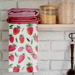 Cute watercolor strawberries pattern tea towel<br><div class="desc">Cute watercolor strawberries pattern. Fruity modern pattern.</div>