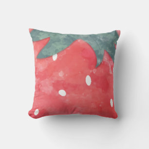 Cute Watercolor Strawberry  Cushion