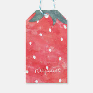 Cute Watercolor Strawberry  Gift Tags