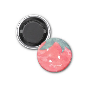 Cute Watercolor Strawberry  Magnet