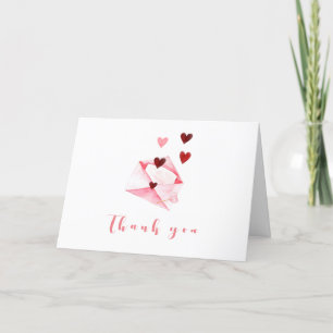 Cute Watercolor Sweet Heart Letter Baby Shower Thank You Card