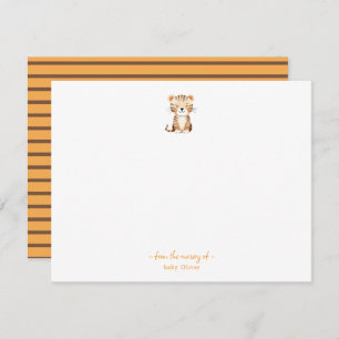 Cute watercolor Tiger Baby boy Thank You Card