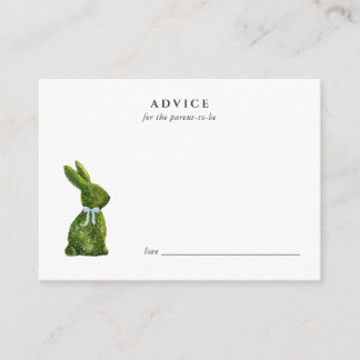 Cute watercolor topiary Rabbit Baby Advice card