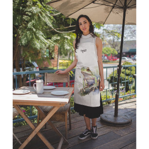 Cute Watercolor Tree Frog, custom Apron