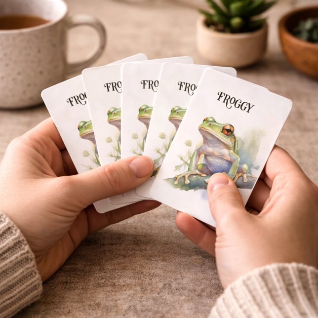 Cute Watercolor Tree Frog, custom Playing Cards (Creator Uploaded)