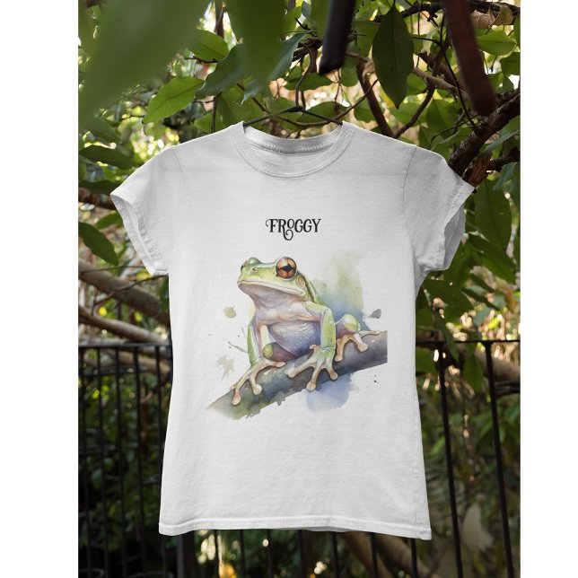 Cute Watercolor Tree Frog, custom T-Shirt (Creator Uploaded)