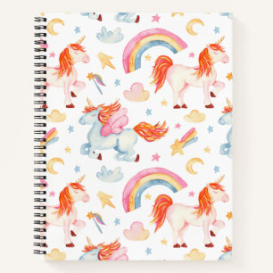Cute Watercolor Unicorn Primary Composition Notebook