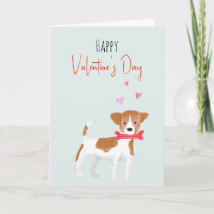 Cute Watercolor Valentines Dog Holiday Card
