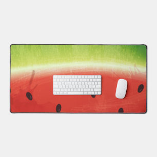 Cute Watercolor Watermelon Giant funny slice Desk Mat