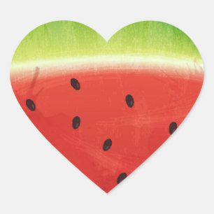 Cute Watercolor Watermelon Giant funny slice Heart Sticker