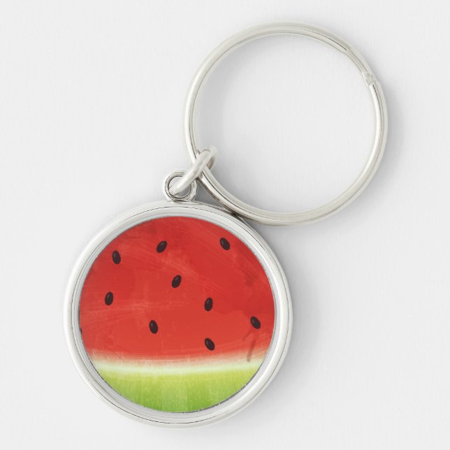 Cute Watercolor Watermelon Giant funny slice Key Ring (Front)