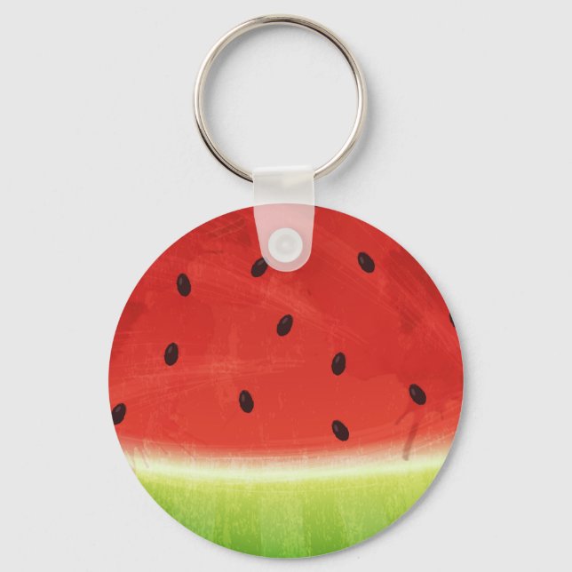 Cute Watercolor Watermelon Giant funny slice Key Ring (Front)
