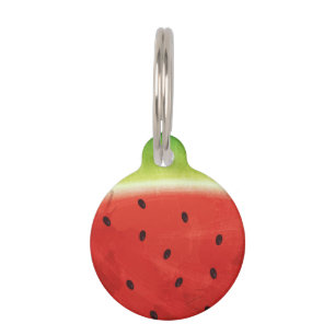 Cute Watercolor Watermelon Giant funny slice Pet Tag