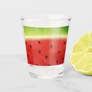 Cute Watercolor Watermelon Giant funny slice Shot Glass