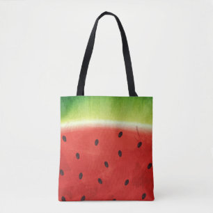 Cute Watercolor Watermelon Giant funny slice Tote Bag