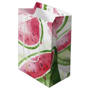Cute Watercolor Watermelon Medium Gift Bag