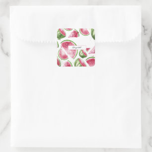 Cute Watercolor Watermelon Square Sticker