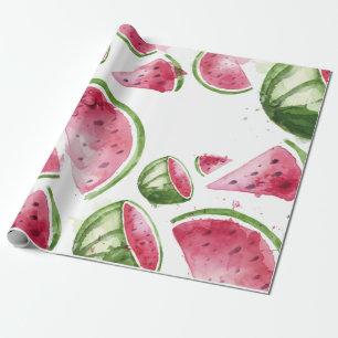 Cute Watercolor Watermelon Wrapping Paper