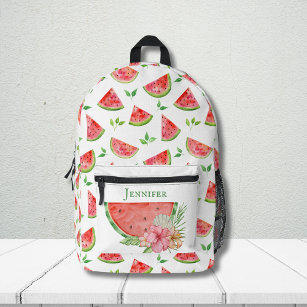 Cute Watercolor Watermelons Fruit Pattern Custom Printed Backpack