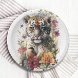 Cute Watercolor Wild Tiger Cub Kids Birthday Paper Plate<br><div class="desc">Cute Watercolor Wild Tiger Cub Kids Birthday Paper Party Plates features a cute watercolor tiger surrounded by wild flowers. Perfect for kids birthday party celebrations,  baby showers and more. Designed by Evco Studio. For coordinating items view www.zazzle.com/store/evcostudio</div>