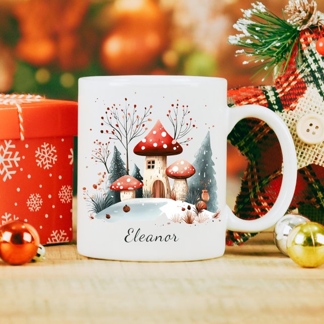 Cute Watercolor Winter Woodland Personalised  Coffee Mug (Creator Uploaded)