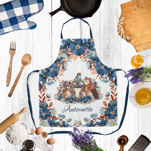 Cute Watercolor Woodland Animals Apron