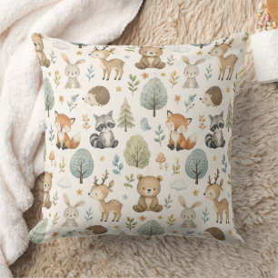 Cute Watercolor Woodland Animals - Nursery  Cushion