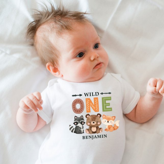 Cute Watercolor Woodland Forest Animals Baby Bodysuit (Creator Uploaded)