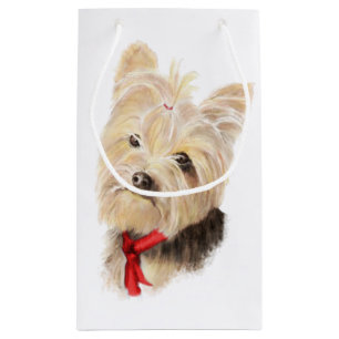 Cute Watercolor Yorkie Yorkshire Terrier Dog Small Gift Bag