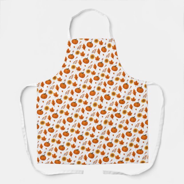 Cute Watercolour Autumn Harvest  Apron (Front)