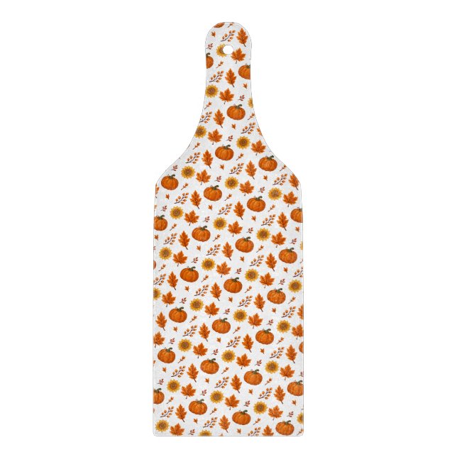 Cute Watercolour Autumn Harvest  Cutting Board (Front)