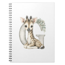 Cute watercolour baby animal alphabet Giraffe