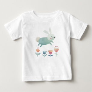 Cute watercolour Bunny & flowers    Baby T-Shirt