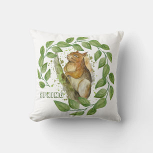 Cute watercolour squirrel cushion