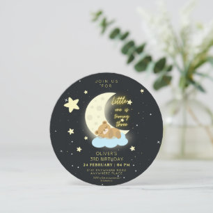 Cute watercolour Teddy bear third birthday  Invitation