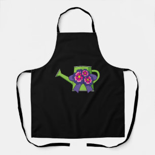 Cute Watering Can with Flowers Bouquet Apron