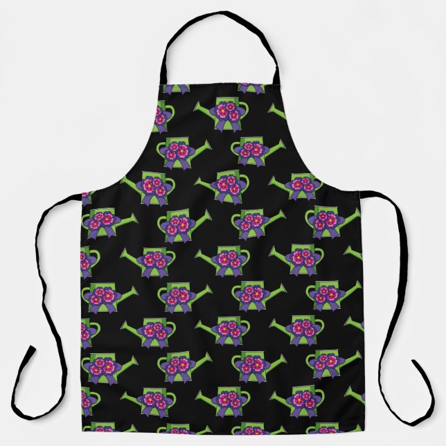 Cute Watering Can with Flowers Bouquet Apron (Front)