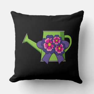 Cute Watering Can with Flowers Bouquet Cushion