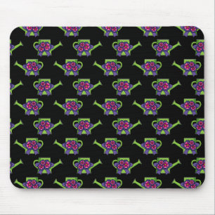 Cute Watering Can with Flowers Bouquet Mouse Pad