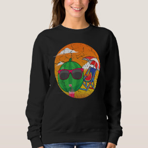 Cute Watermelon Beach 2022 Ocean Tropical Hello Su Sweatshirt