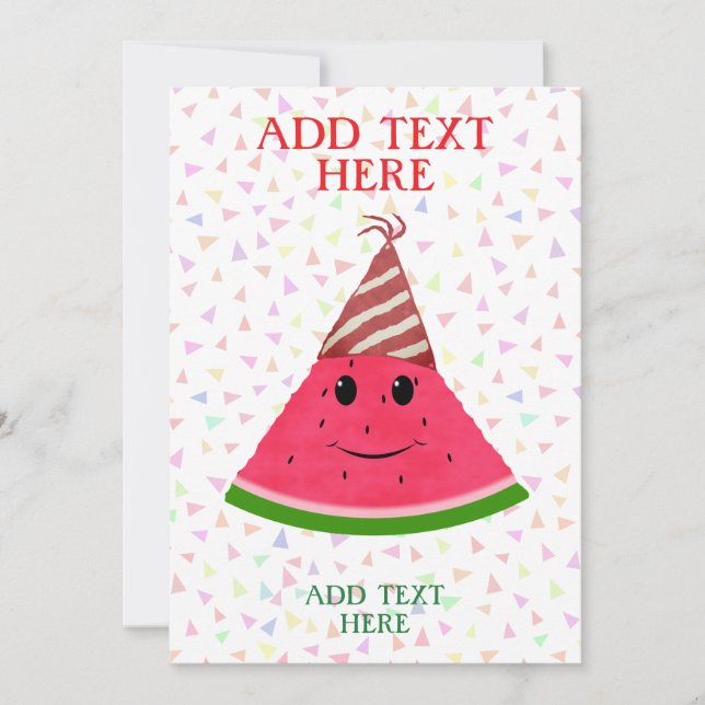 Cute Watermelon Birthday Invitation (Front)