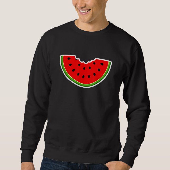 Cute Watermelon Bite & Tropical Summer Vibe Sweatshirt (Front)