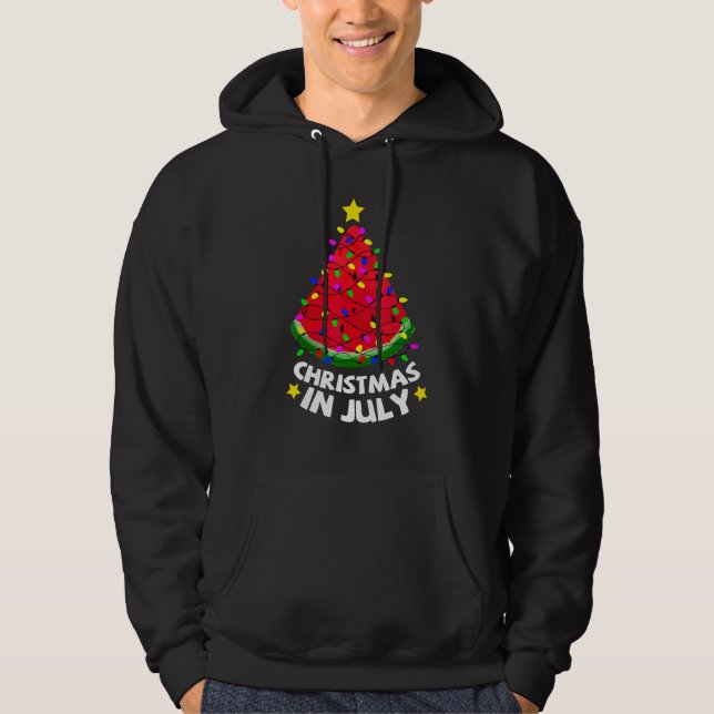 Cute Watermelon Christmas In July Summer Beach Xma Hoodie (Front)