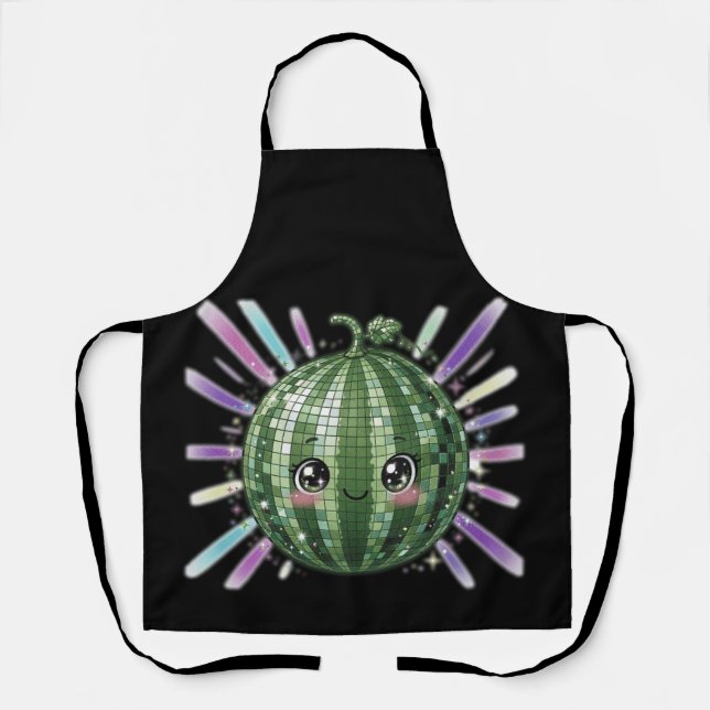 Cute Watermelon Disco Ball Apron (Front)