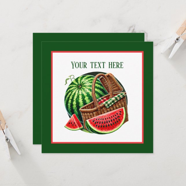 Cute watermelon festival party invitation (Front/Back In Situ)