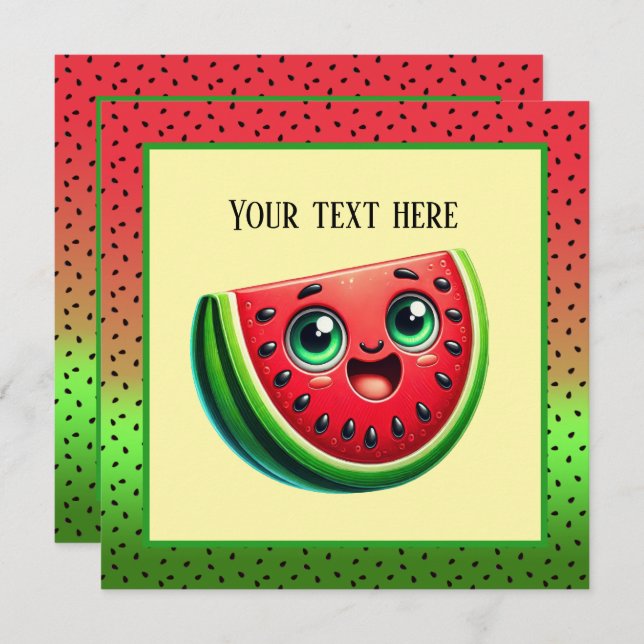 Cute watermelon Festival party Invitation (Front/Back)